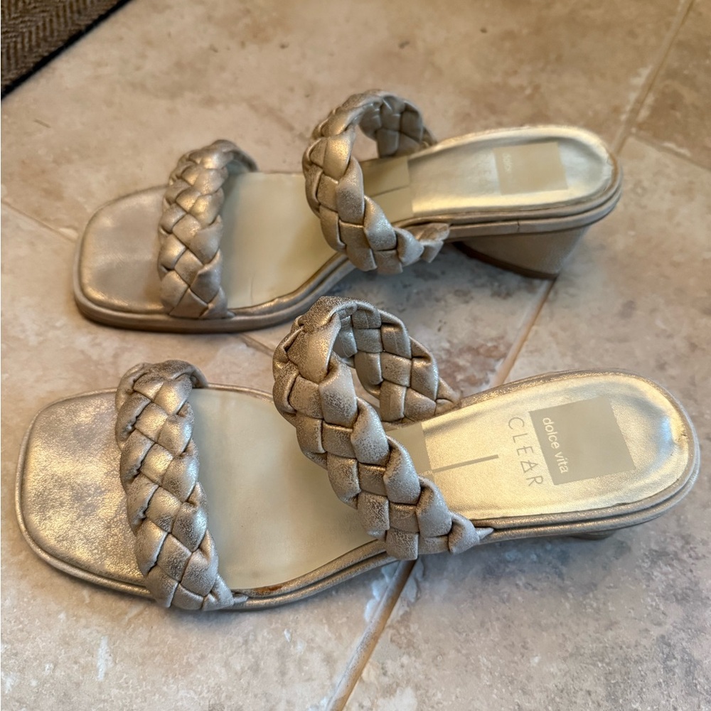 Dolce Vita Women's Gold Braided Sandals-Fits size 9 women’s